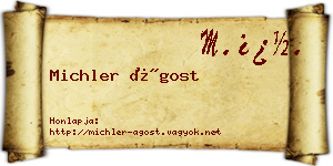 Michler Ágost névjegykártya
